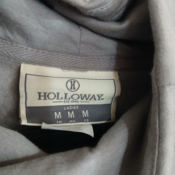 Holloway Grey Cowel Neck Pullover Sweatshirt With Drawstrings Athleisure Sport - Picture 4 of 5